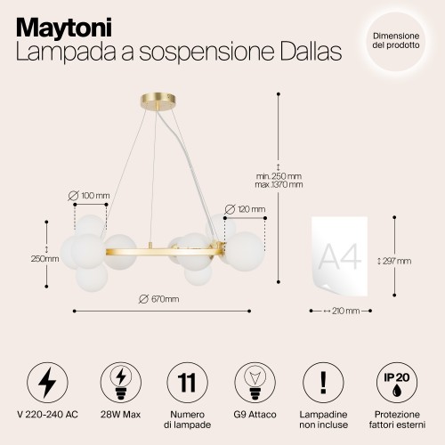 Подвесной светильник Maytoni Dallas MOD545PL-11BS