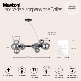 Подвесной светильник Maytoni Dallas MOD545PL-11B