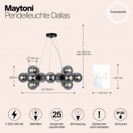 Подвесной светильник Maytoni Dallas MOD545PL-25B