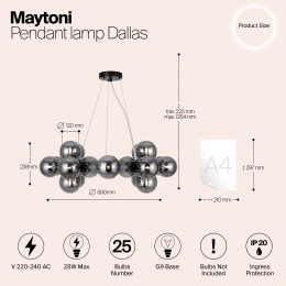 Подвесной светильник Maytoni Dallas MOD545PL-25B