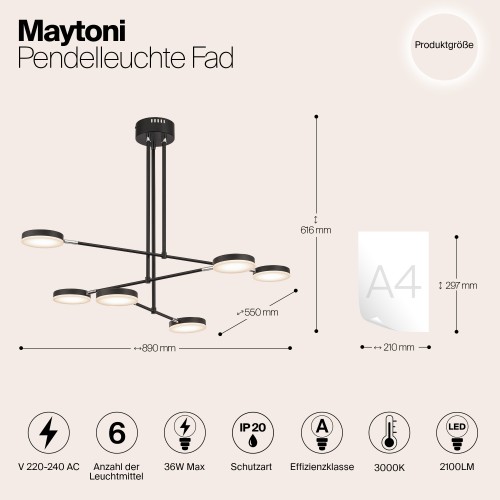 Подвесной светильник Maytoni Fad MOD070PL-L38B3K