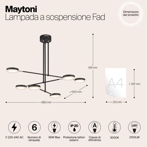 Подвесной светильник Maytoni Fad MOD070PL-L38B3K