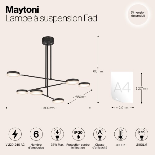 Подвесной светильник Maytoni Fad MOD070PL-L38B3K