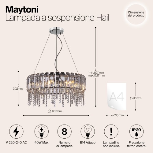 Подвесной светильник Maytoni Hail MOD097PL-08CH