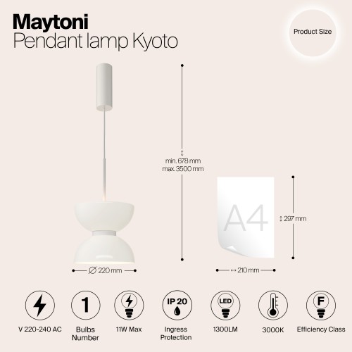 Подвесной светильник Maytoni Kyoto MOD178PL-L11W3K