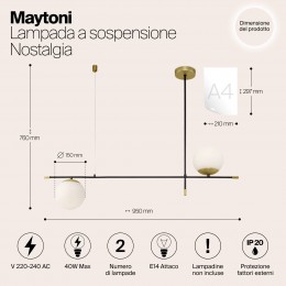Подвесной светильник Maytoni Nostalgia MOD048PL-02G