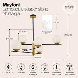 Подвесной светильник Maytoni Nostalgia MOD048PL-06G