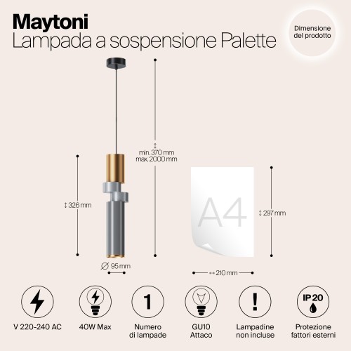 Подвесной светильник Maytoni Palette MOD303PL-01CFL3