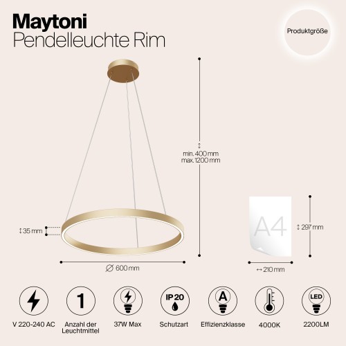 Подвесной светильник Maytoni Rim MOD058PL-L32BS4K