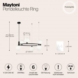 Подвесной светильник Maytoni Ring MOD013PL-06B