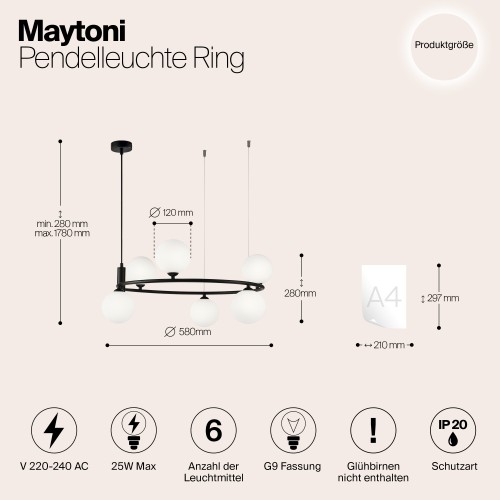 Подвесной светильник Maytoni Ring MOD013PL-06B