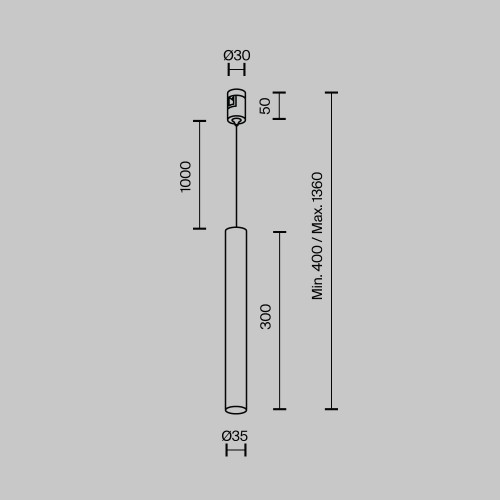 Трековый светильник Technical TR155-1-5W3K-B