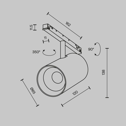 Трековый светильник Technical TR243-4-18WTW-DSZ-B