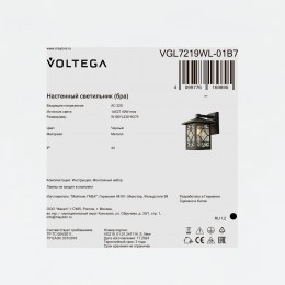 Уличный настенный светильник Voltega VGL7219WL-01B7