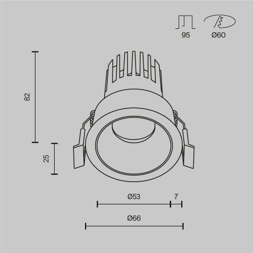 Встраиваемый светильник Technical DL115-10W-2.7K-B