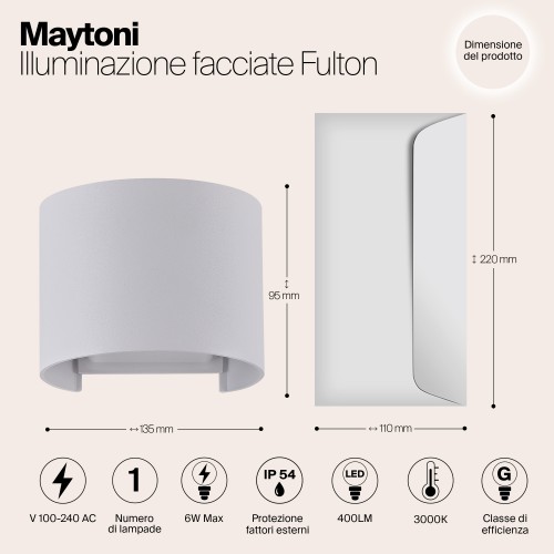 Архитектурная подсветка  Maytoni Outdoor Fulton O573WL-L6W