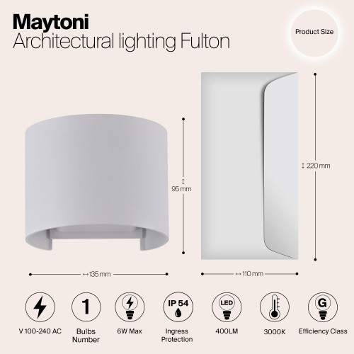Архитектурная подсветка  Maytoni Outdoor Fulton O573WL-L6W