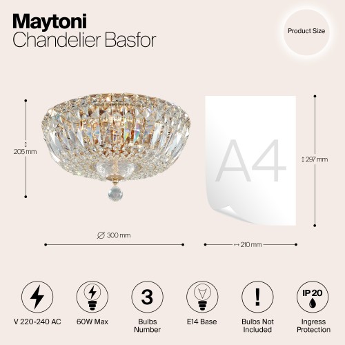 Люстра Maytoni Basfor DIA100-CL-03-G