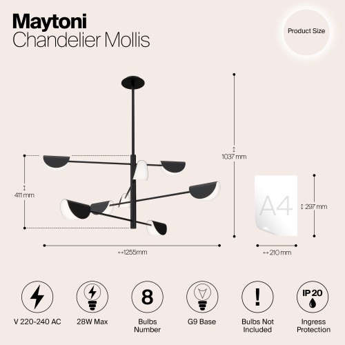 Люстра Maytoni Mollis MOD126PL-08B