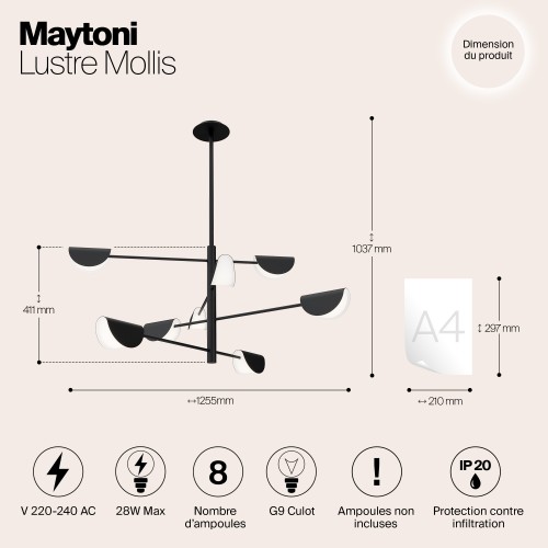 Люстра Maytoni Mollis MOD126PL-08B