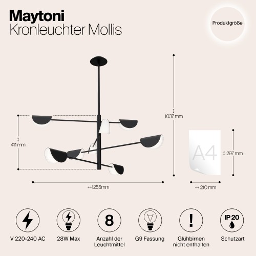 Люстра Maytoni Mollis MOD126PL-08B