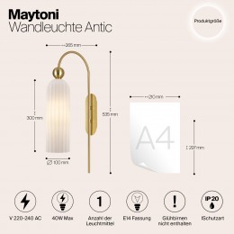 Настенный светильник (бра) Maytoni Antic MOD302WL-01GR