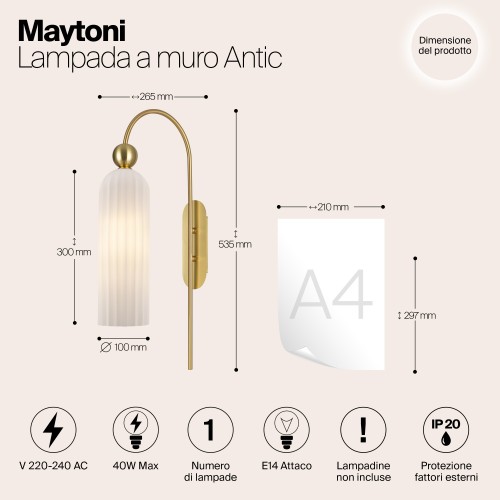 Настенный светильник (бра) Maytoni Antic MOD302WL-01GR
