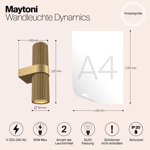 Настенный светильник (бра) Maytoni Dynamics MOD326WL-02MG