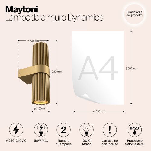 Настенный светильник (бра) Maytoni Dynamics MOD326WL-02MG
