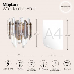 Настенный светильник (бра) Maytoni Flare DIA200WL-02G