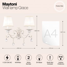 Настенный светильник (бра) Maytoni Grace ARM247-02-G