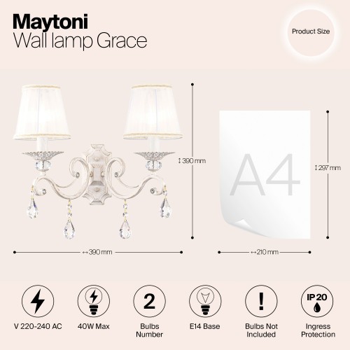Настенный светильник (бра) Maytoni Grace ARM247-02-G