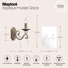 Настенный светильник (бра) Maytoni Grace RC247-WL-01-R