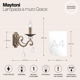 Настенный светильник (бра) Maytoni Grace RC247-WL-01-R