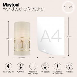 Настенный светильник (бра) Maytoni Messina H223-WL-01-G
