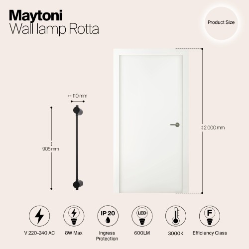 Настенный светильник (бра) Maytoni Rotta MOD413WL-L8B3K