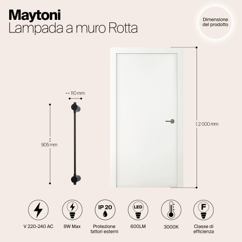 Настенный светильник (бра) Maytoni Rotta MOD413WL-L8B3K