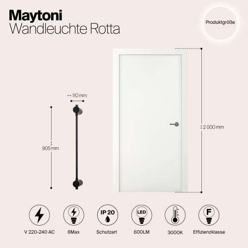 Настенный светильник (бра) Maytoni Rotta MOD413WL-L8B3K