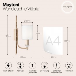 Настенный светильник (бра) Maytoni Vittoria H005WL-01BG