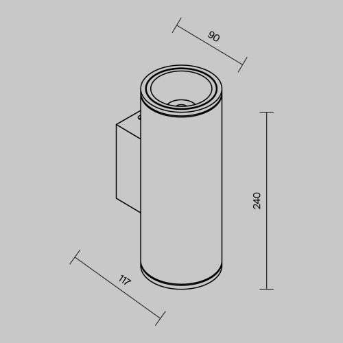 Настенный светильник (бра)  Maytoni Outdoor Shim O303WL-L24W3K