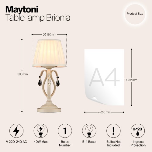 Настольный светильник Maytoni Brionia ARM172-01-G