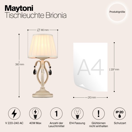 Настольный светильник Maytoni Brionia ARM172-01-G