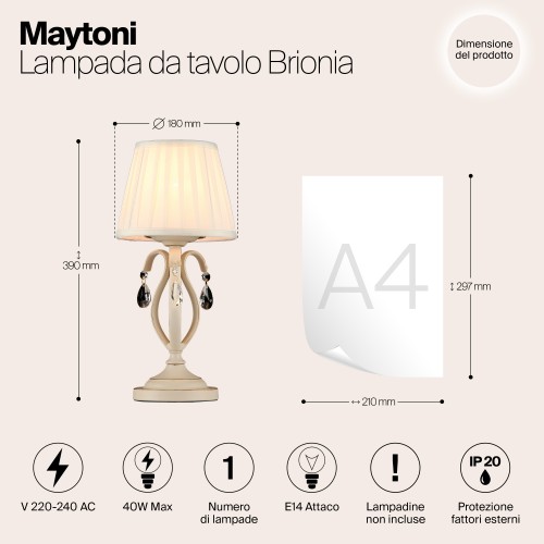 Настольный светильник Maytoni Brionia ARM172-01-G