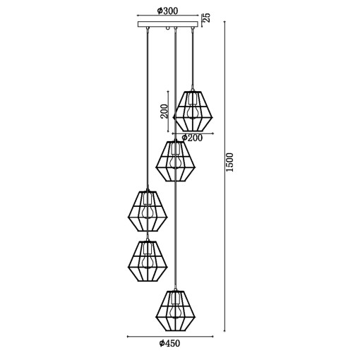 Подвесной светильник Freya FR4001PL-05CH