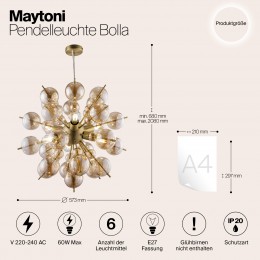 Подвесной светильник Maytoni Bolla MOD133PL-06BS