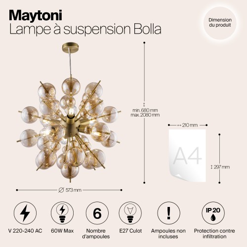 Подвесной светильник Maytoni Bolla MOD133PL-06BS