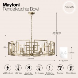 Подвесной светильник Maytoni Bowi H009PL-08G
