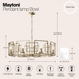 Подвесной светильник Maytoni Bowi H009PL-08G