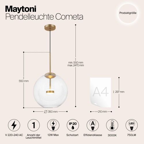 Подвесной светильник Maytoni Cometa MOD056PL-L12G3K