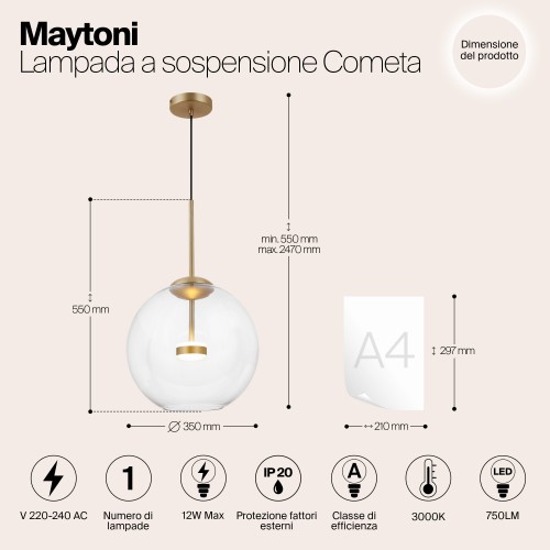 Подвесной светильник Maytoni Cometa MOD056PL-L12G3K